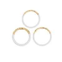 Bracelet en plaqué or et émail - Gold & White