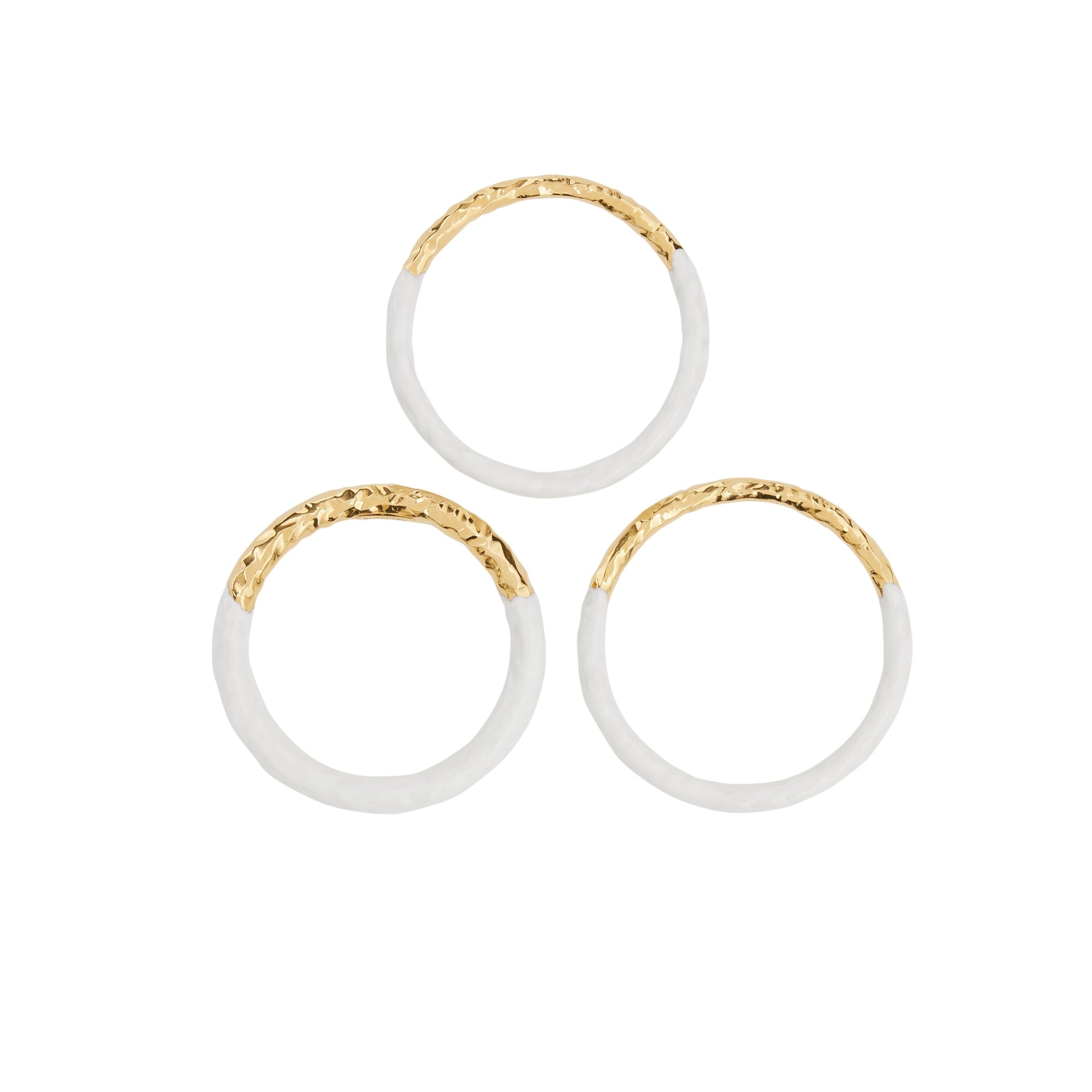 Bracelet en plaqué or et émail - Gold & White