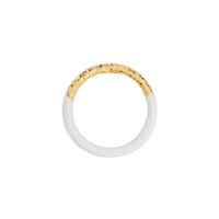Bracelet en plaqué or et émail - Gold & White