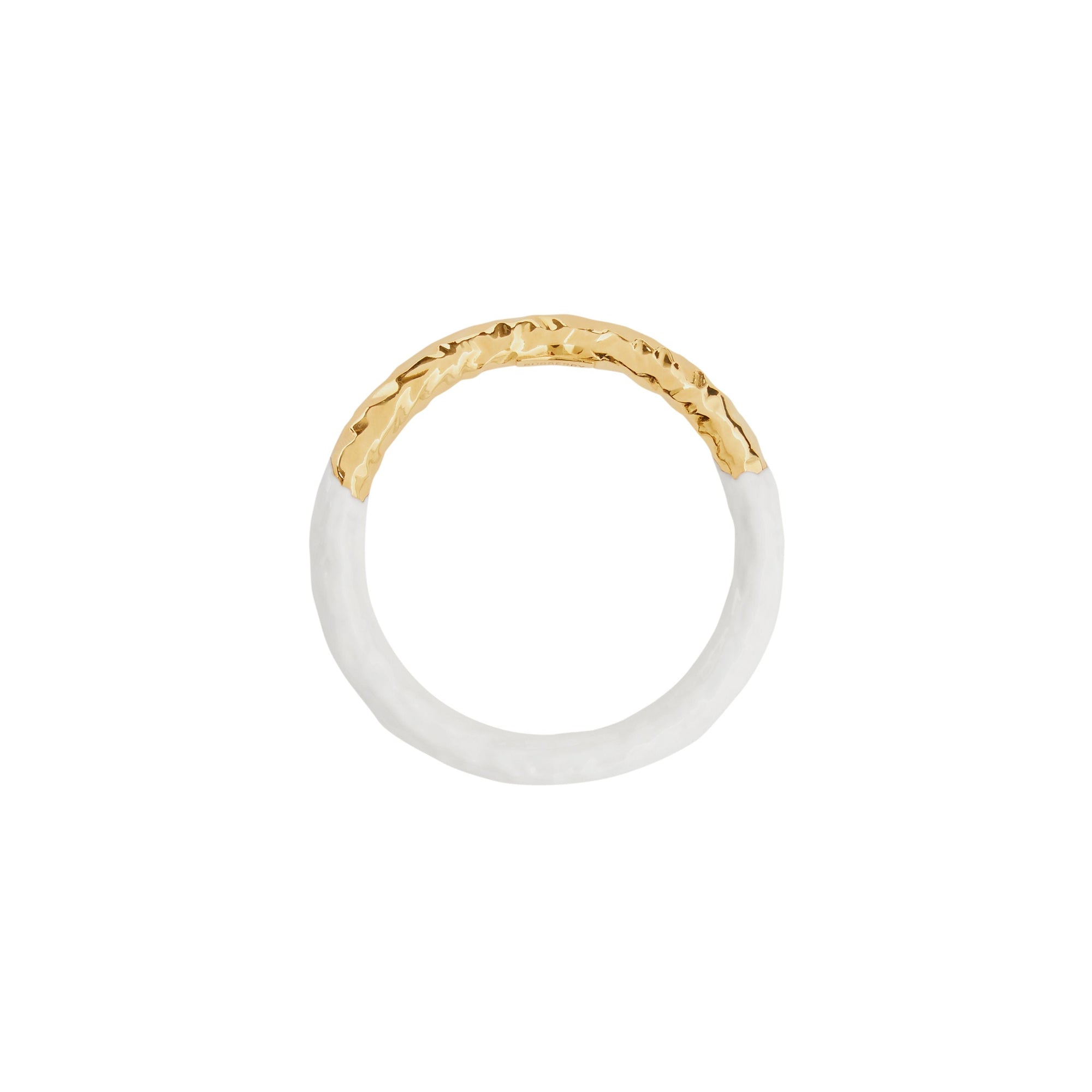 Bracelet en plaqué or et émail - Gold & White