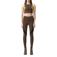 Legging en jersey stretch Monogram color-block - Bridle Brown