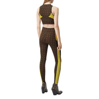 Legging en jersey stretch Monogram color-block - Bridle Brown