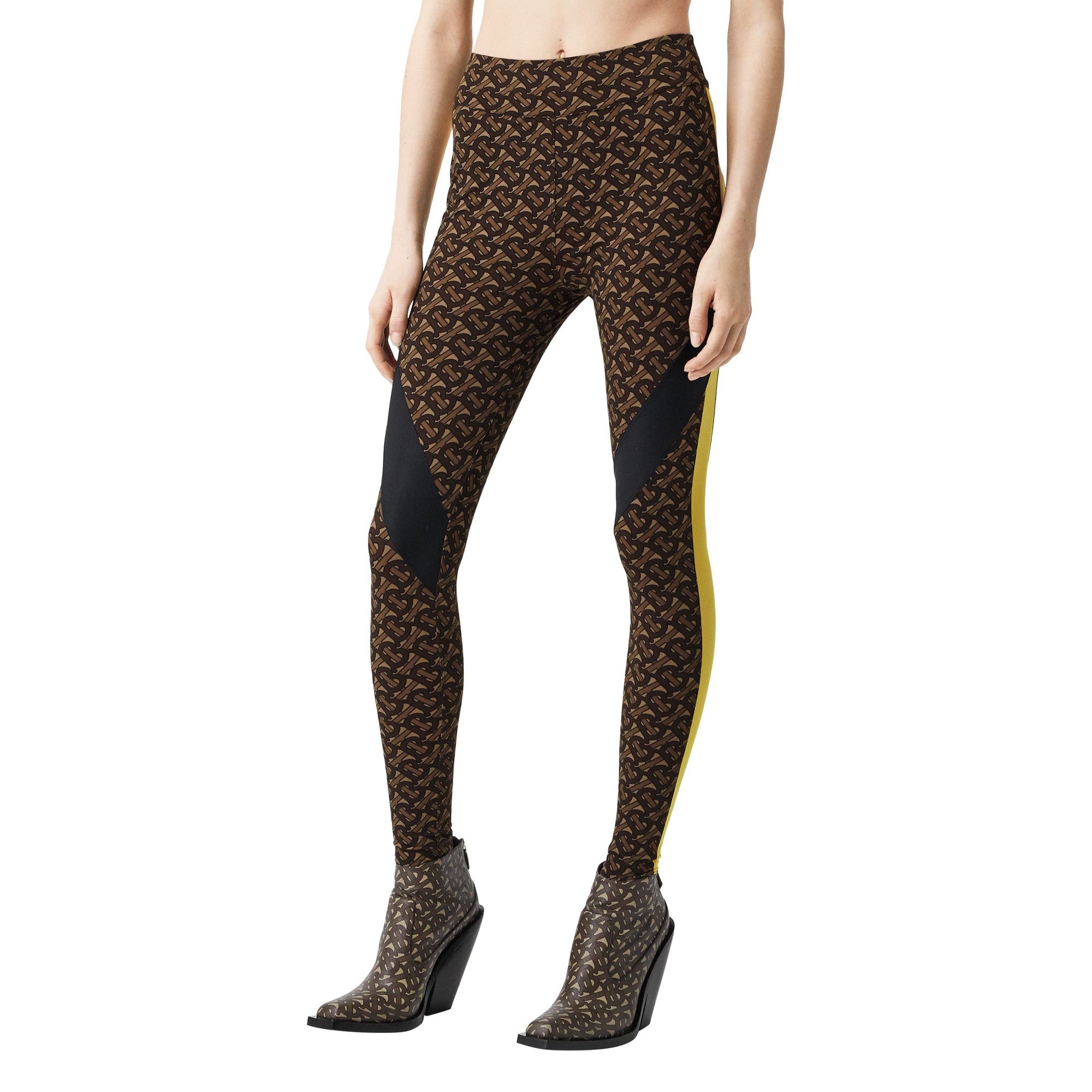 Legging en jersey stretch Monogram color-block - Bridle Brown
