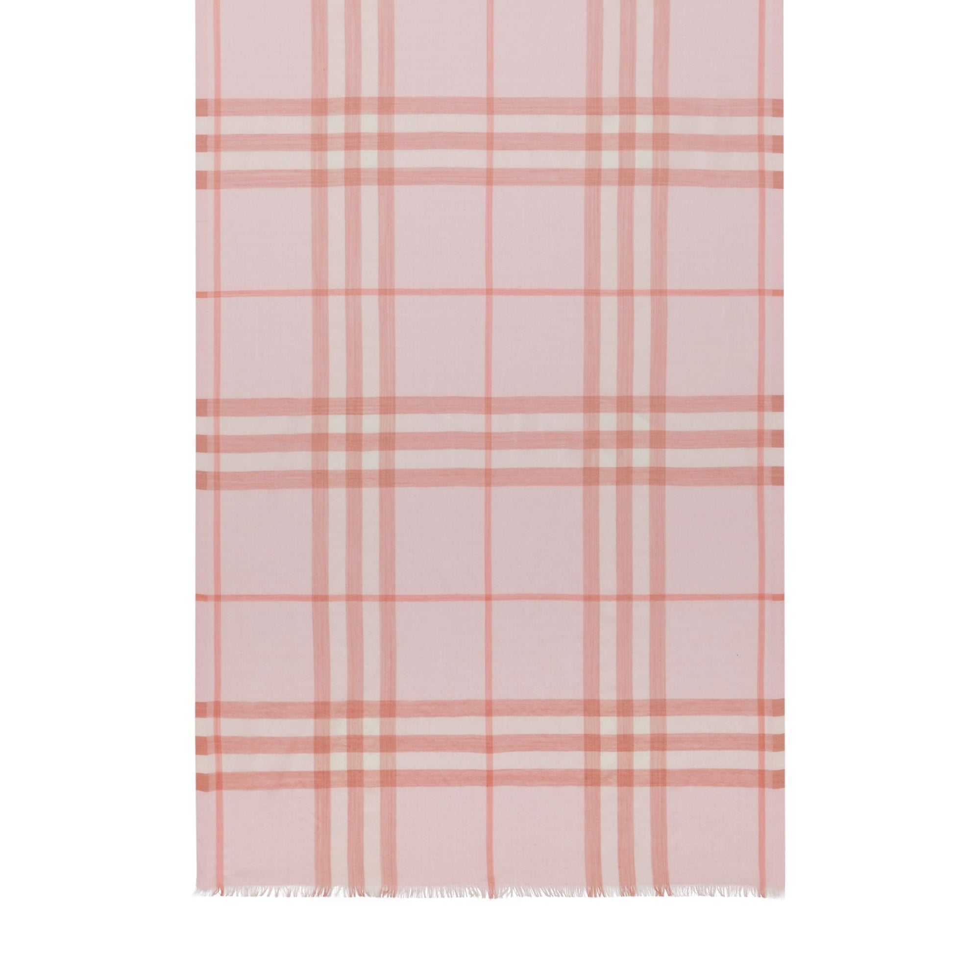 Écharpe légère en laine et soie check - Alabaster Pink