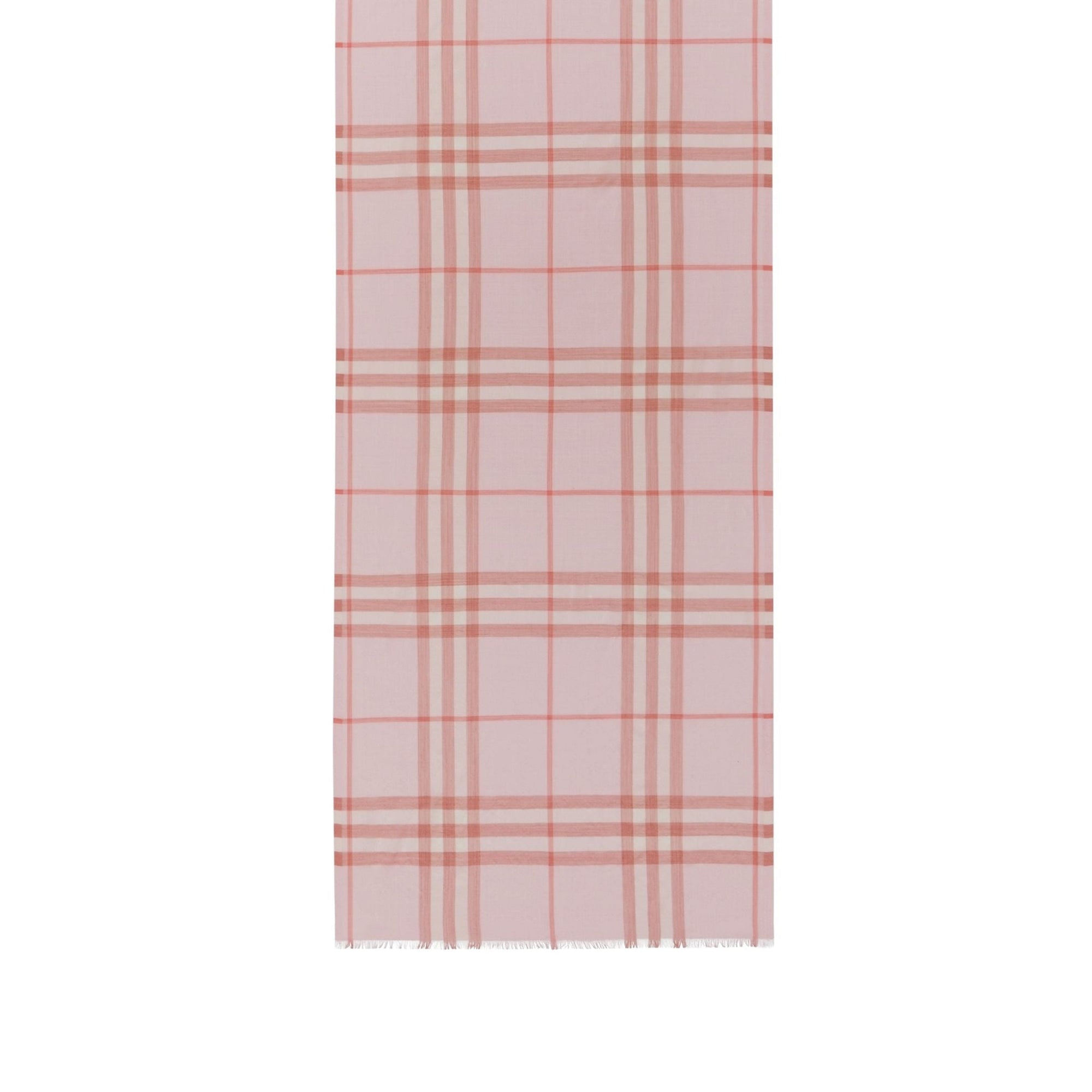 Écharpe légère en laine et soie check - Alabaster Pink