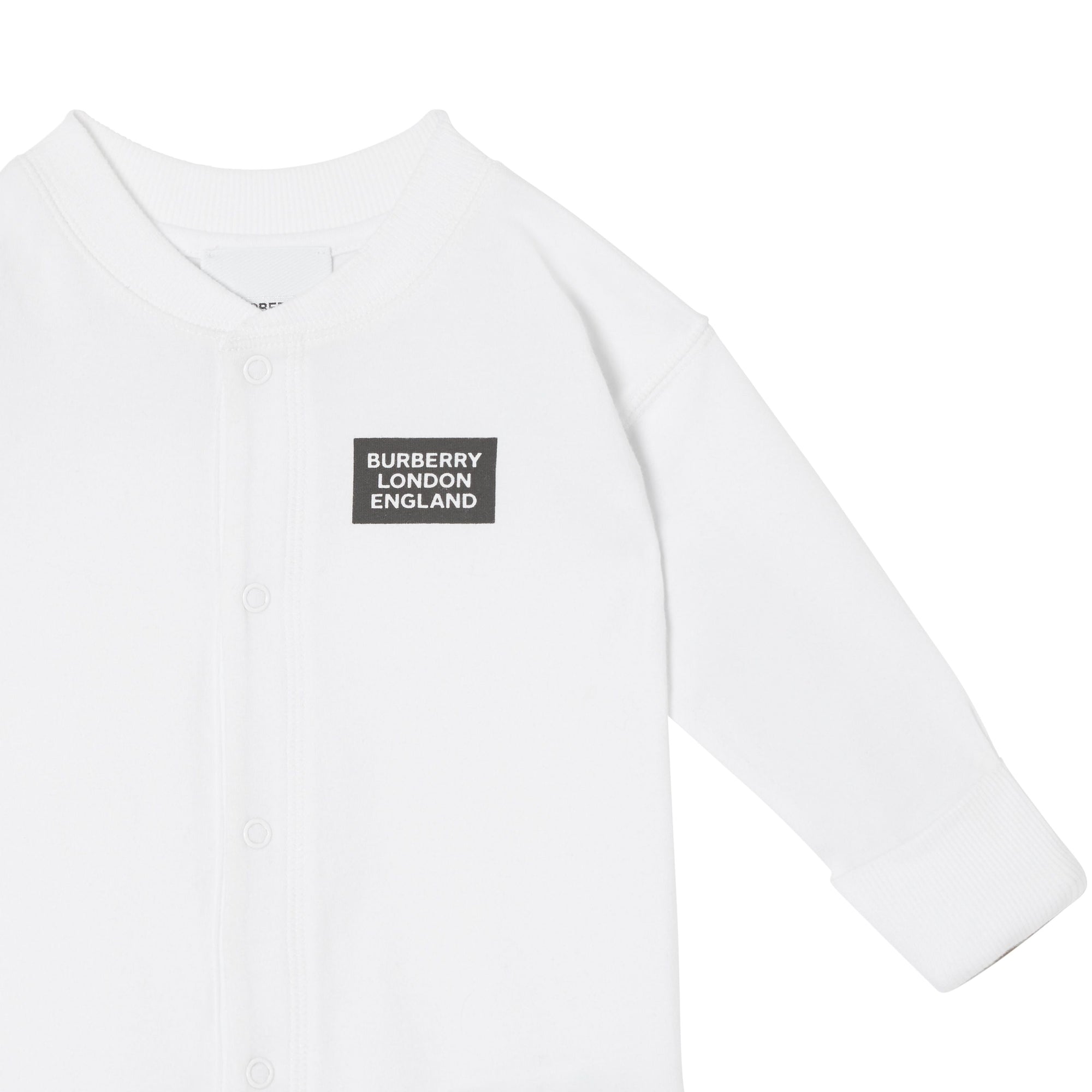 Coffret cadeau trois pièces pour bébé en coton avec check - White