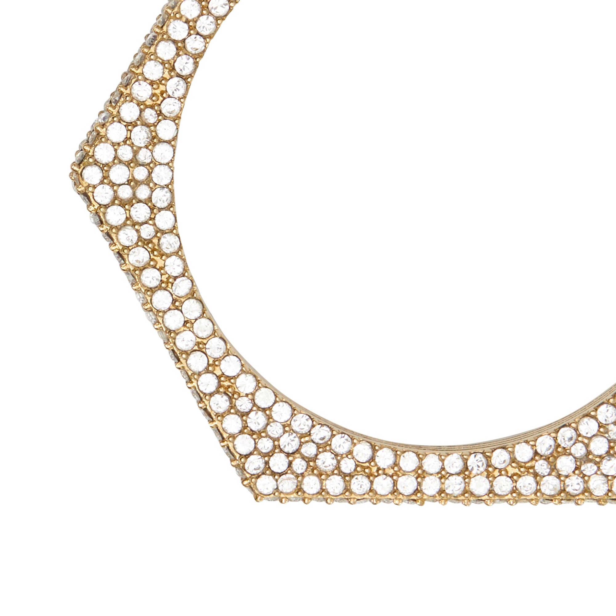 Créoles écrou plaquées or avec cristaux - Light Gold & Crystal