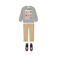 Sweat-shirt en coton à imprimé personnage - Grey Melange