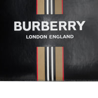 Pochette zippée en toile enduite avec logo et rayures iconiques - Black