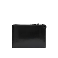 Pochette zippée en toile enduite avec logo et rayures iconiques - Black