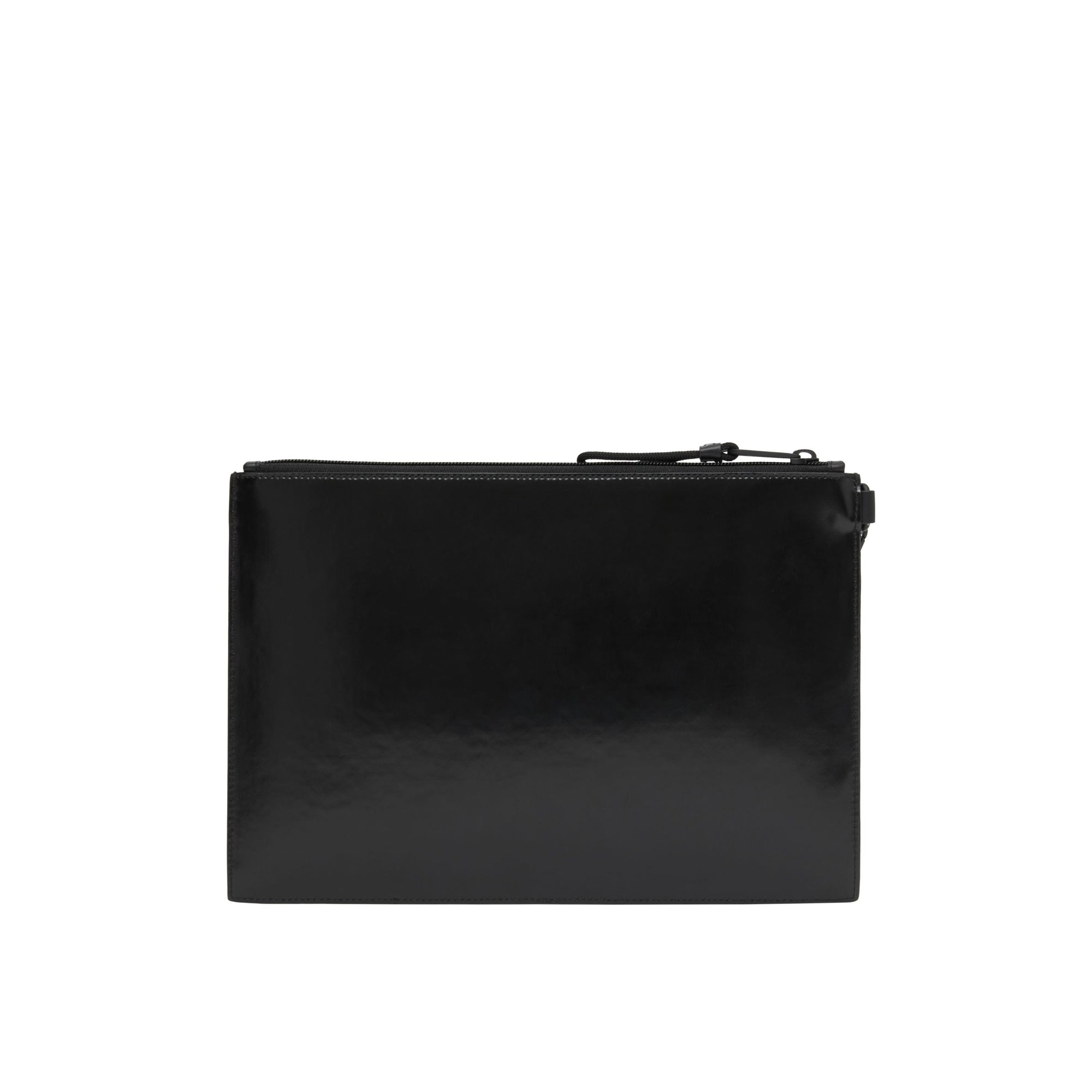 Pochette zippée en toile enduite avec logo et rayures iconiques - Black