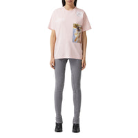 T-shirt oversize en coton à imprimé montage - Alabaster Pink