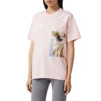 T-shirt oversize en coton à imprimé montage - Alabaster Pink