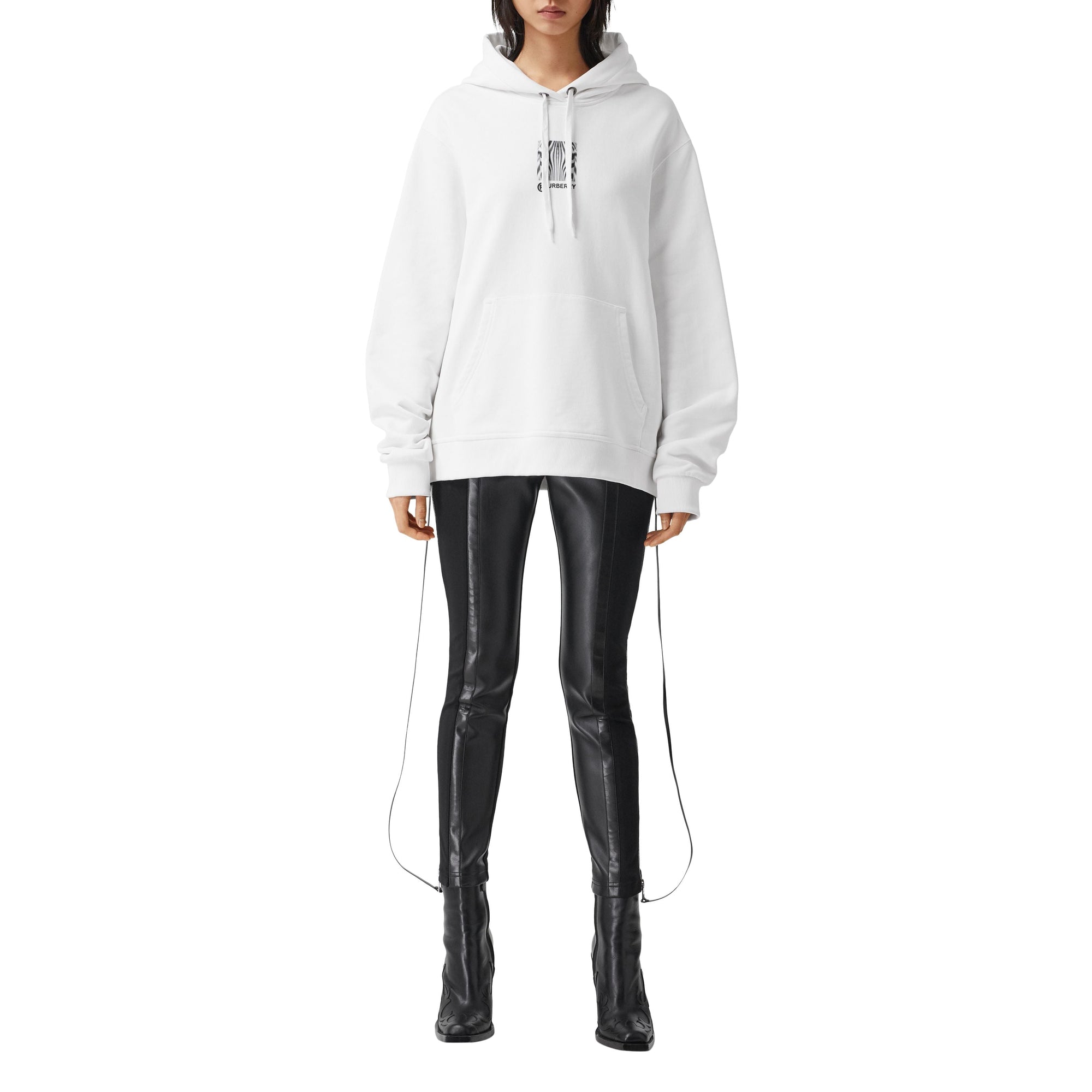 Hoodie oversize en coton à imprimé montage - White