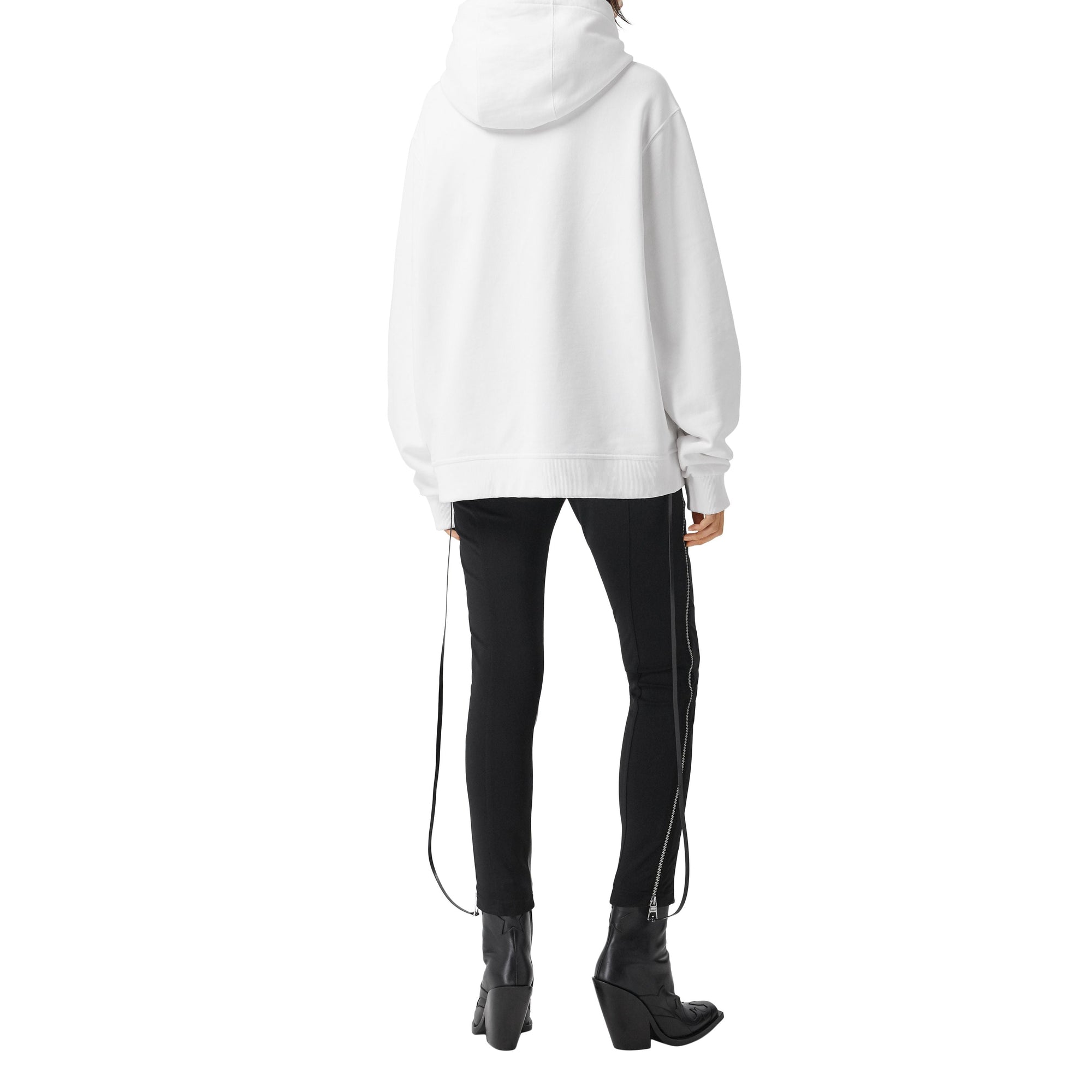 Hoodie oversize en coton à imprimé montage - White