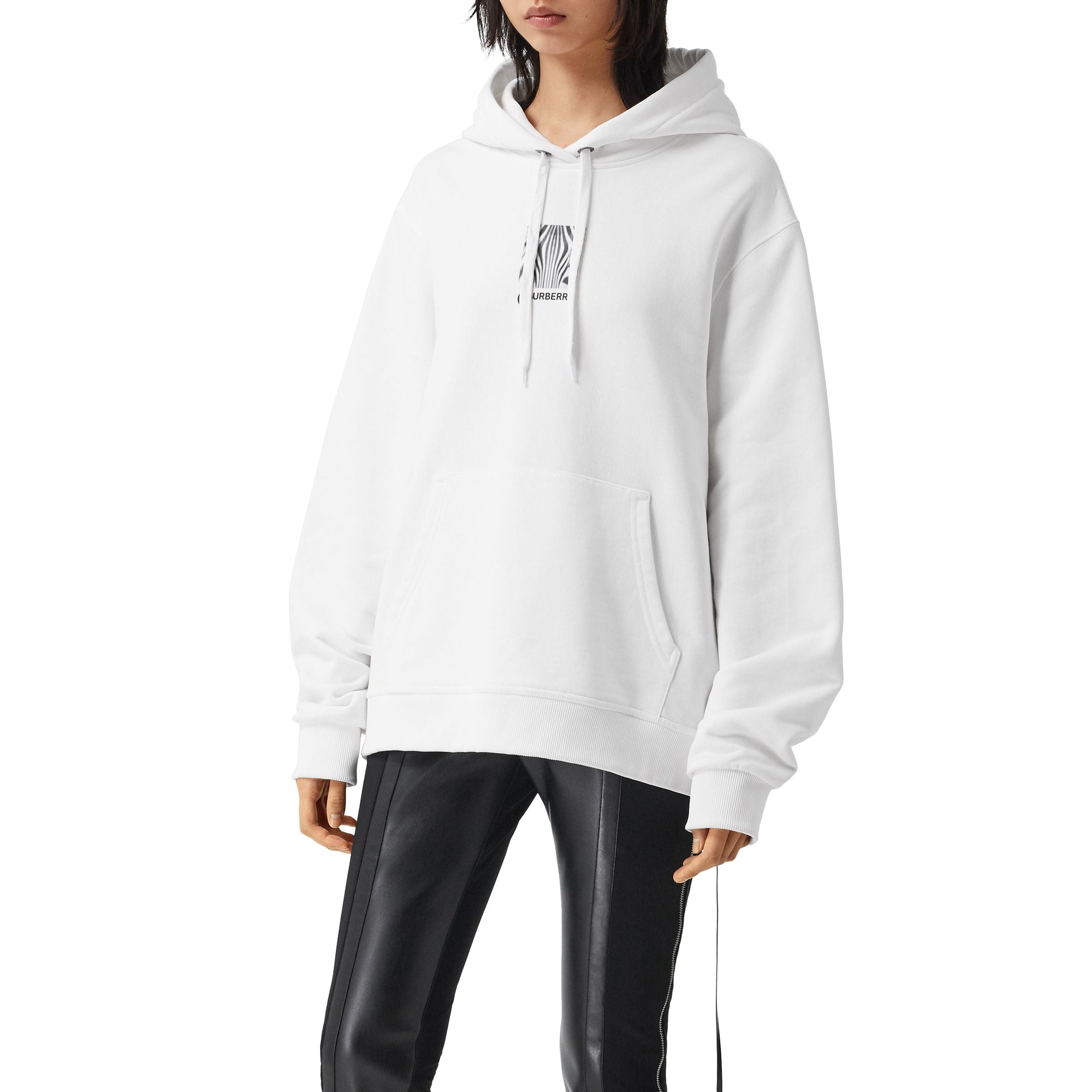 Hoodie oversize en coton à imprimé montage - White