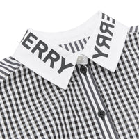 Robe chemise en coton rayée et vichy avec logo - Black Stripe