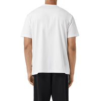 T-shirt oversize en coton à imprimé montage - White