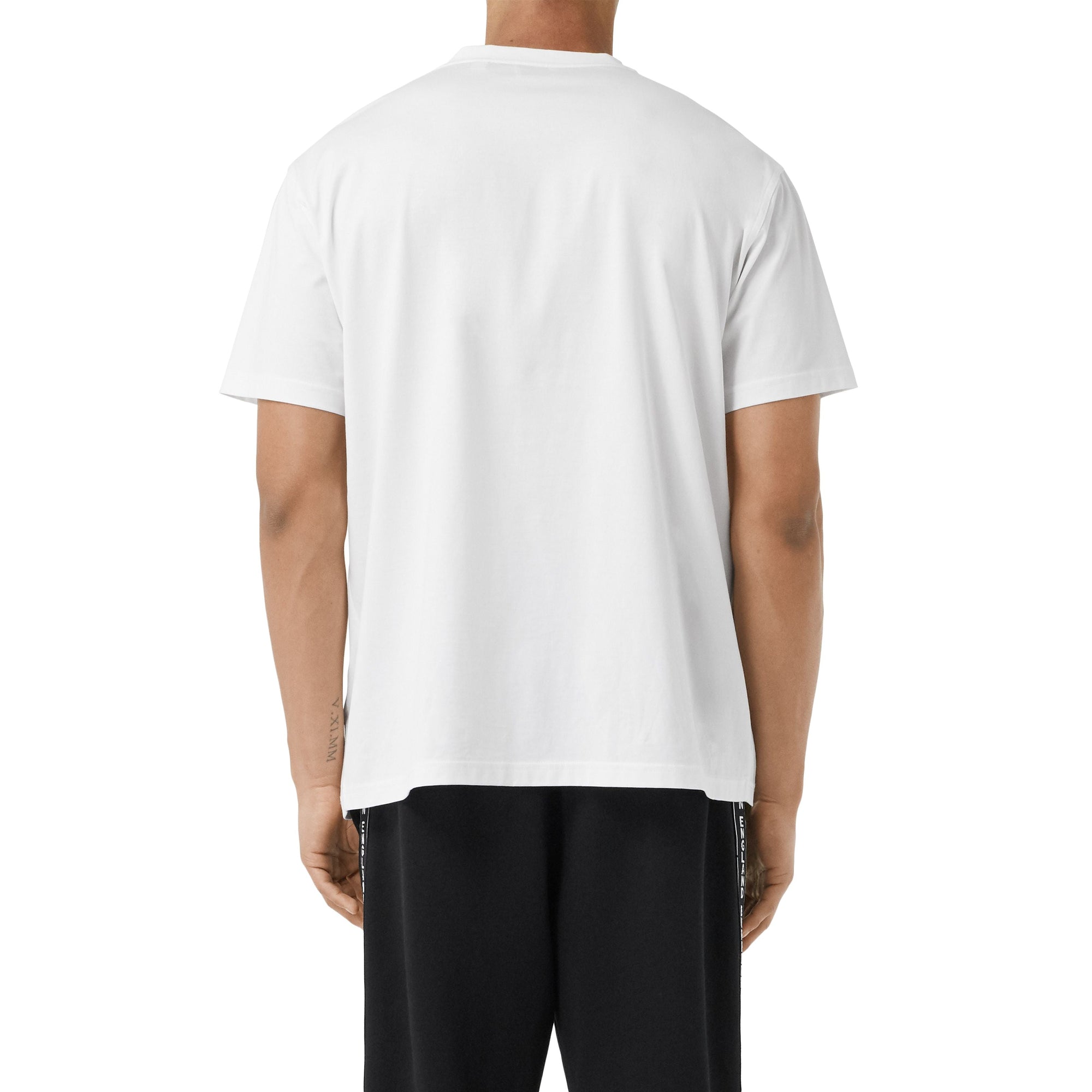 T-shirt oversize en coton à imprimé montage - White