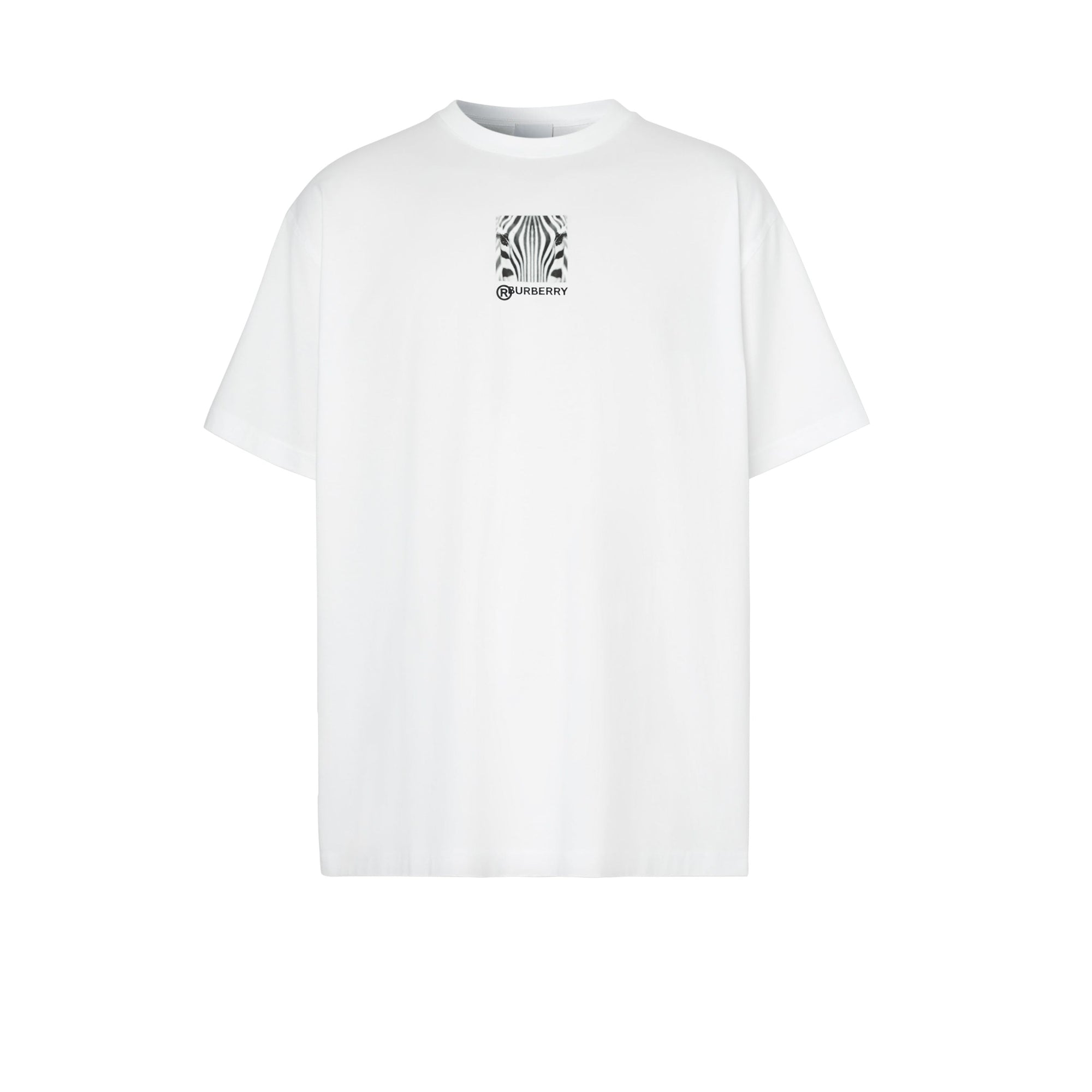 T-shirt oversize en coton à imprimé montage - White