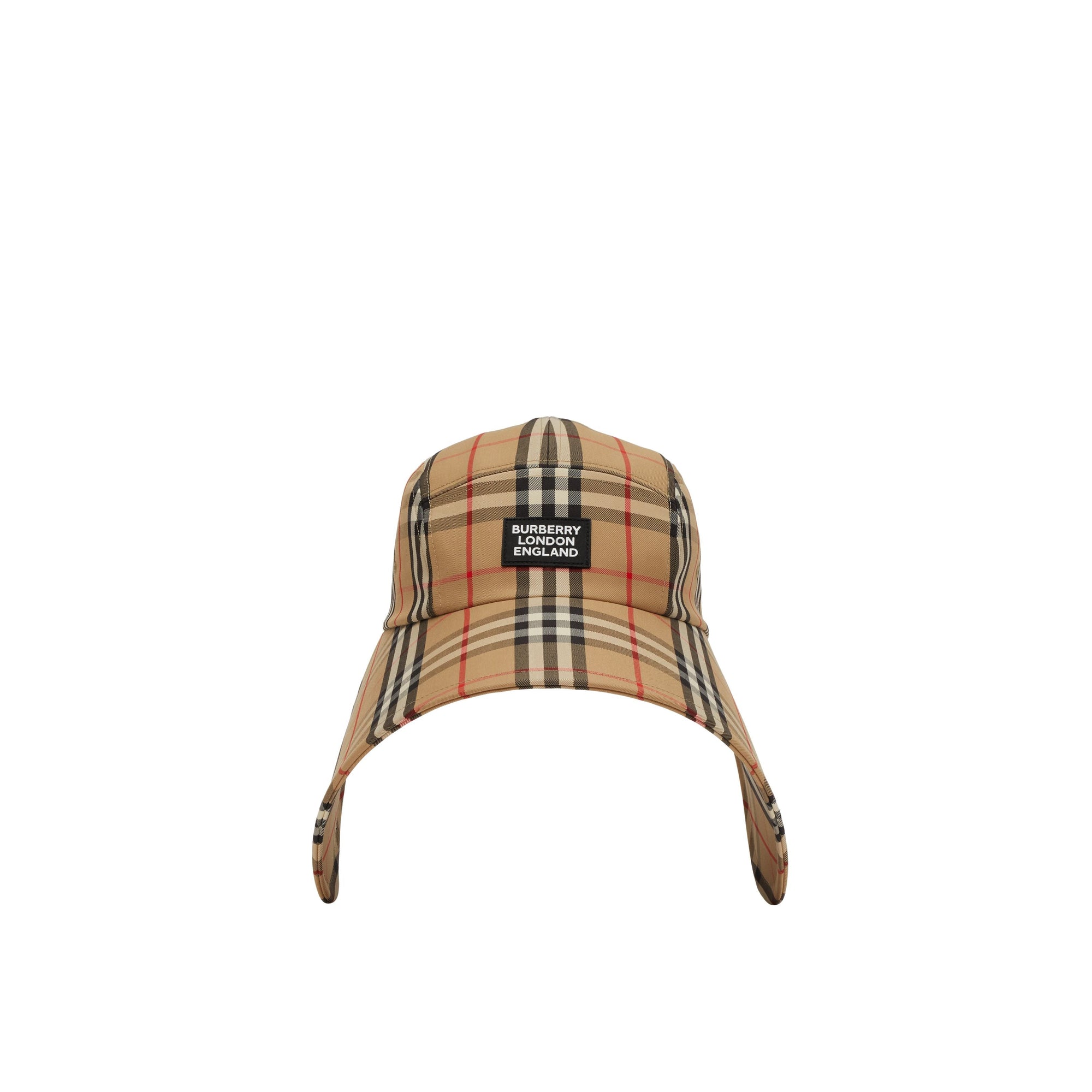 Casquette à bords larges Vintage check avec logo appliqué - Archive Beige