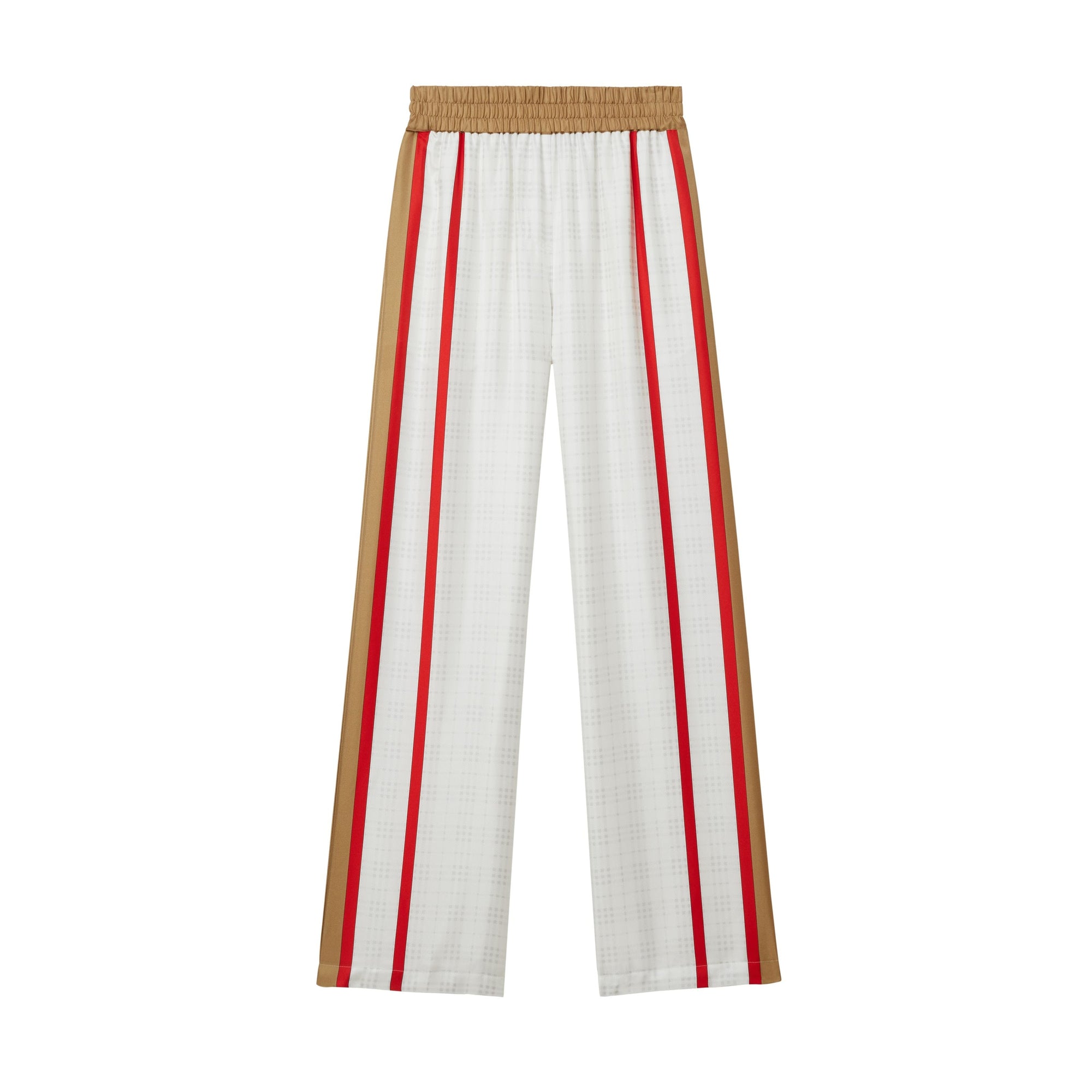 Pantalon ample en soie à imprimé écharpes d'archive - Honey