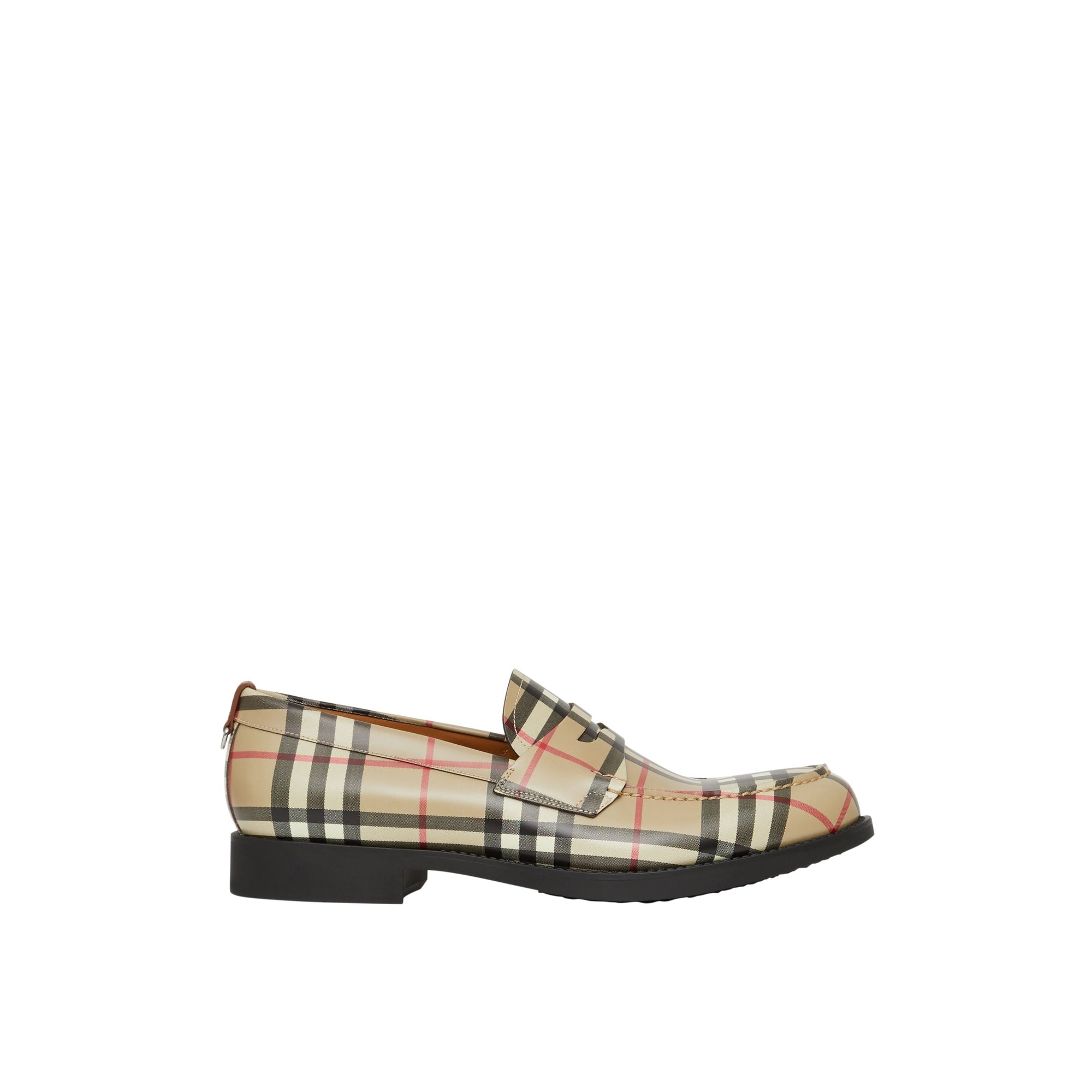 Mocassins en cuir Vintage check avec boucle en D - Archive Beige