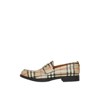 Mocassins en cuir Vintage check avec boucle en D - Archive Beige