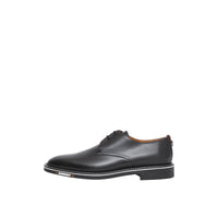 Derbies en cuir surpiqué avec logo - Black