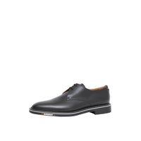 Derbies en cuir surpiqué avec logo - Black