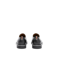 Derbies en cuir surpiqué avec logo - Black