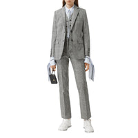 Pantalon tailleur 7/8 en laine technique check - Black Check