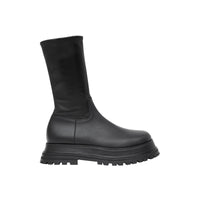 Bottines en cuir et cuir d'agneau - Black
