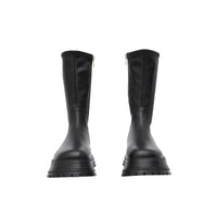 Bottines en cuir et cuir d'agneau - Black