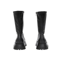 Bottines en cuir et cuir d'agneau - Black