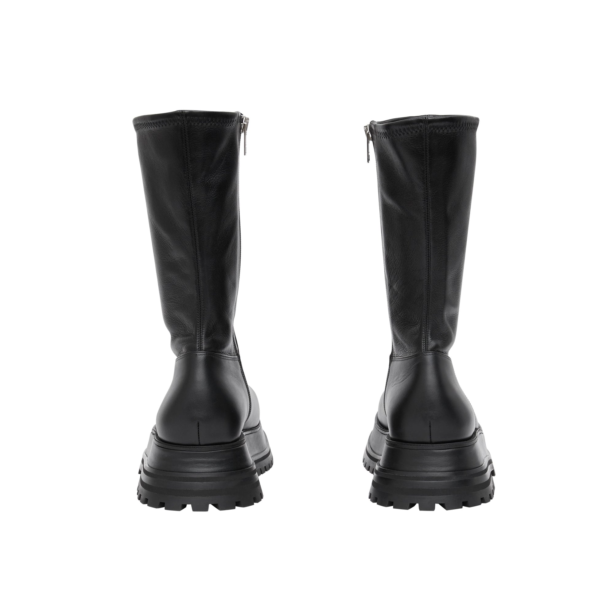 Bottines en cuir et cuir d'agneau - Black