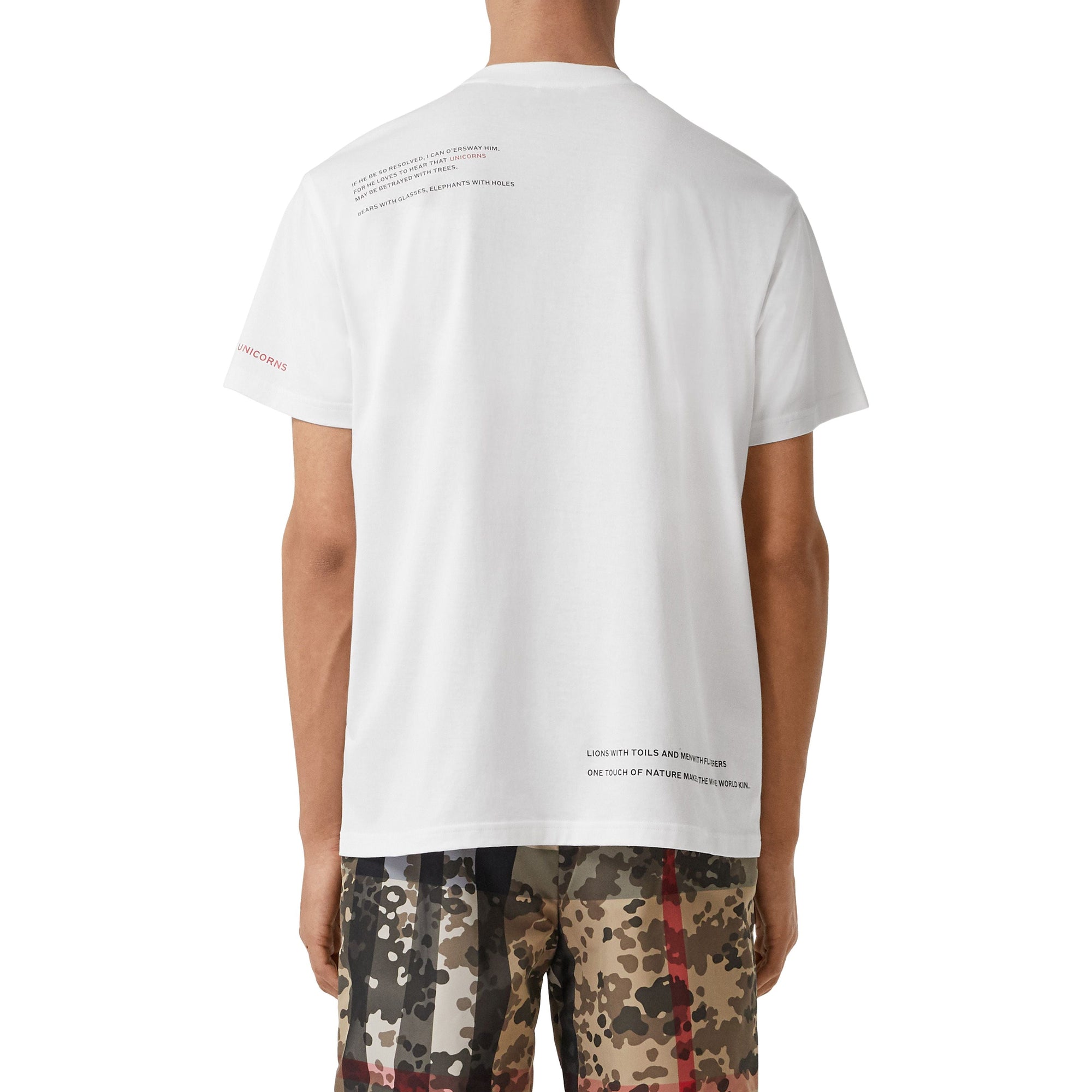 T-shirt en coton à imprimé montage - White