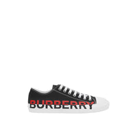 Sneakers en gabardine de coton avec logo - Black