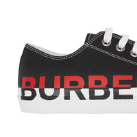 Sneakers en gabardine de coton avec logo - Black