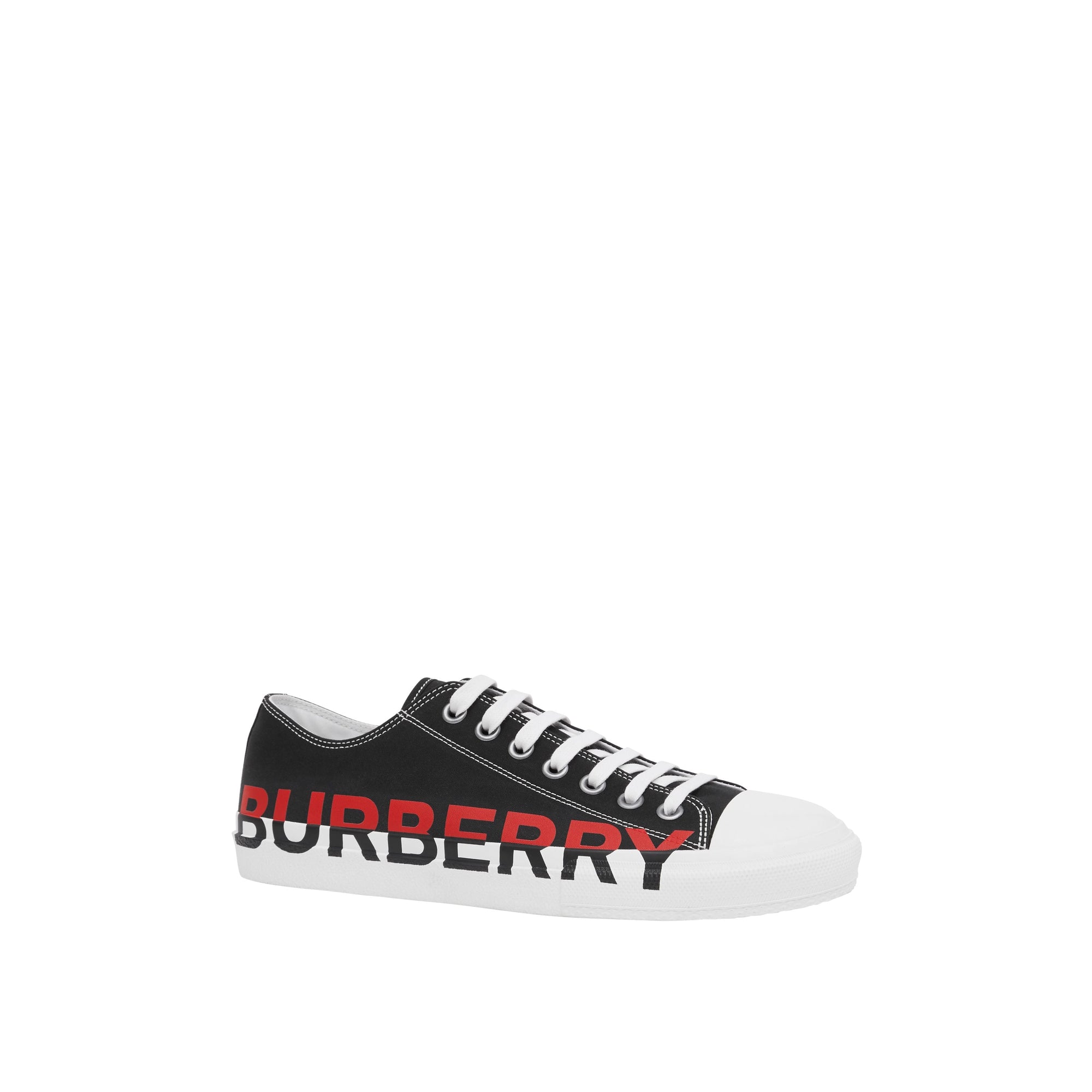 Sneakers en gabardine de coton avec logo - Black