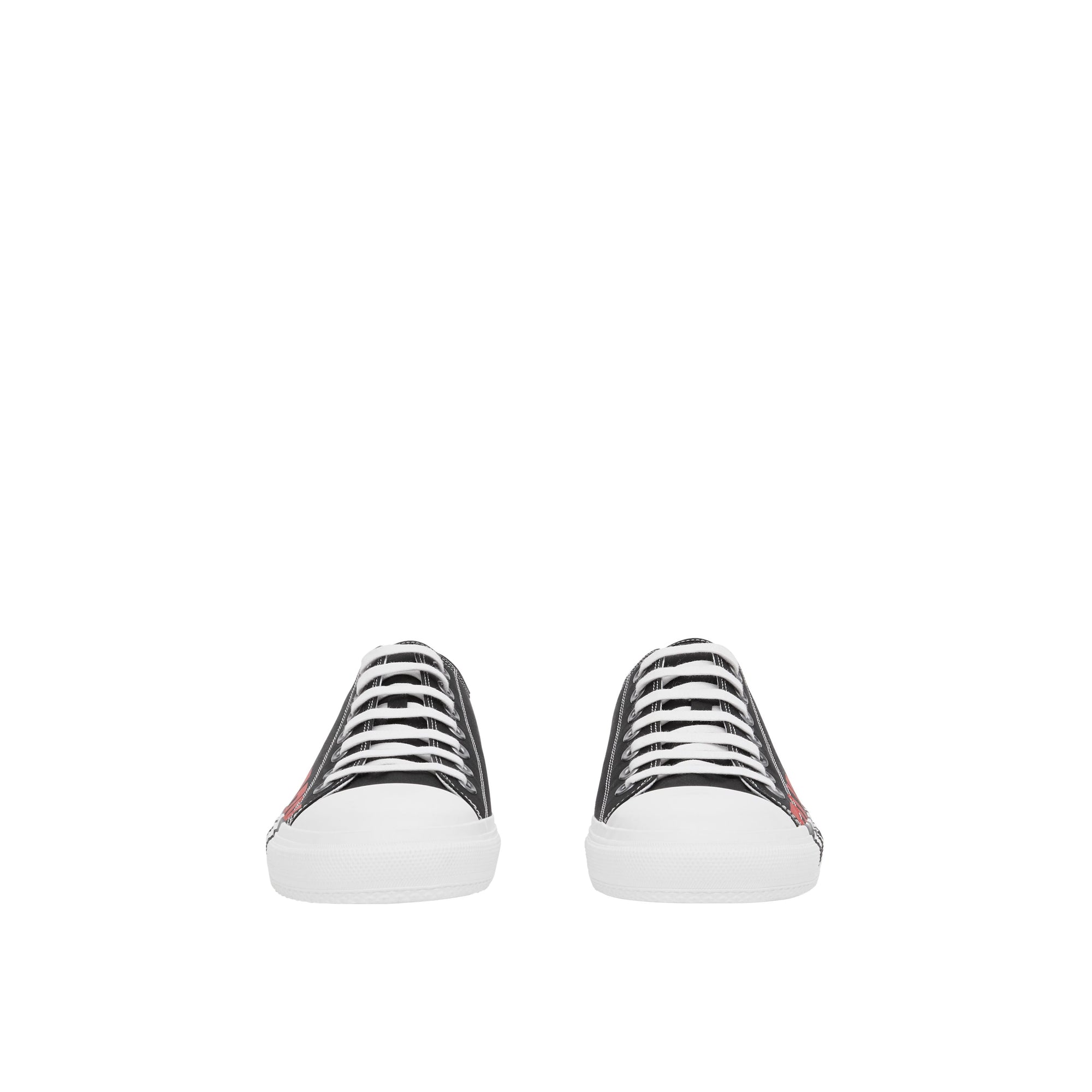 Sneakers en gabardine de coton avec logo - Black