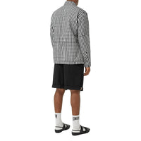 Short ajusté en sergé de coton à rayures iconiques - Black