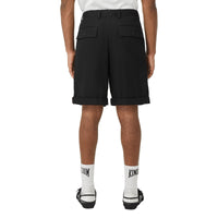 Short ajusté en sergé de coton à rayures iconiques - Black