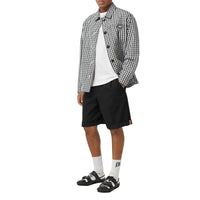 Short ajusté en sergé de coton à rayures iconiques - Black
