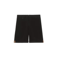 Short ajusté en sergé de coton à rayures iconiques - Black