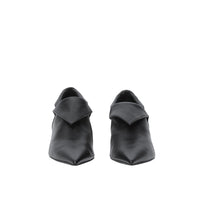 Escarpins à bout pointu repliables en cuir d'agneau - Black