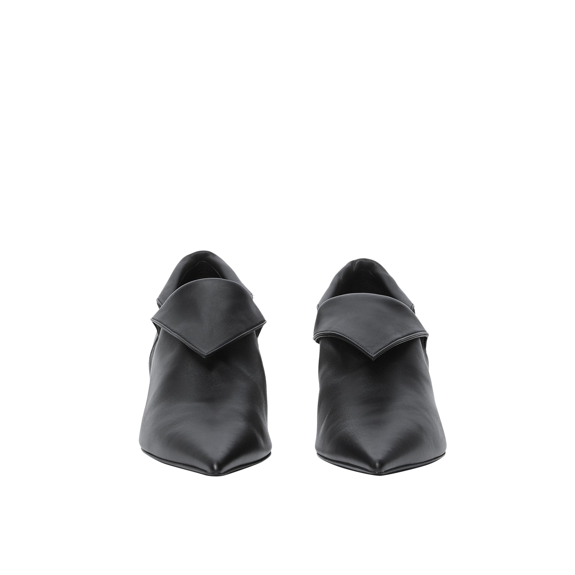 Escarpins à bout pointu repliables en cuir d'agneau - Black