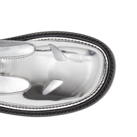 Salomés en cuir verni métallisé - Silver