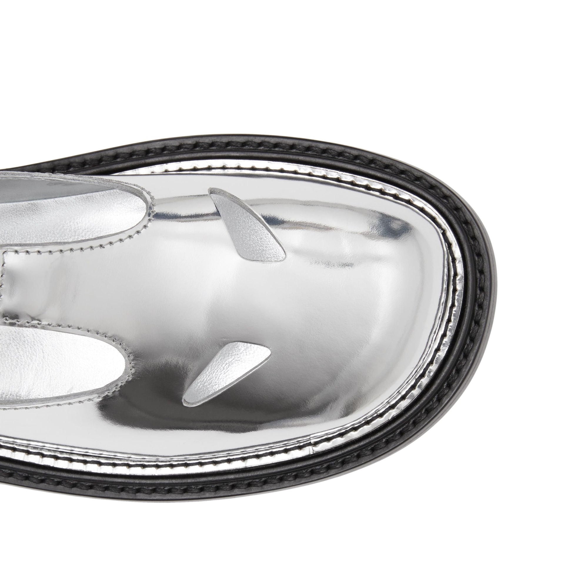 Salomés en cuir verni métallisé - Silver