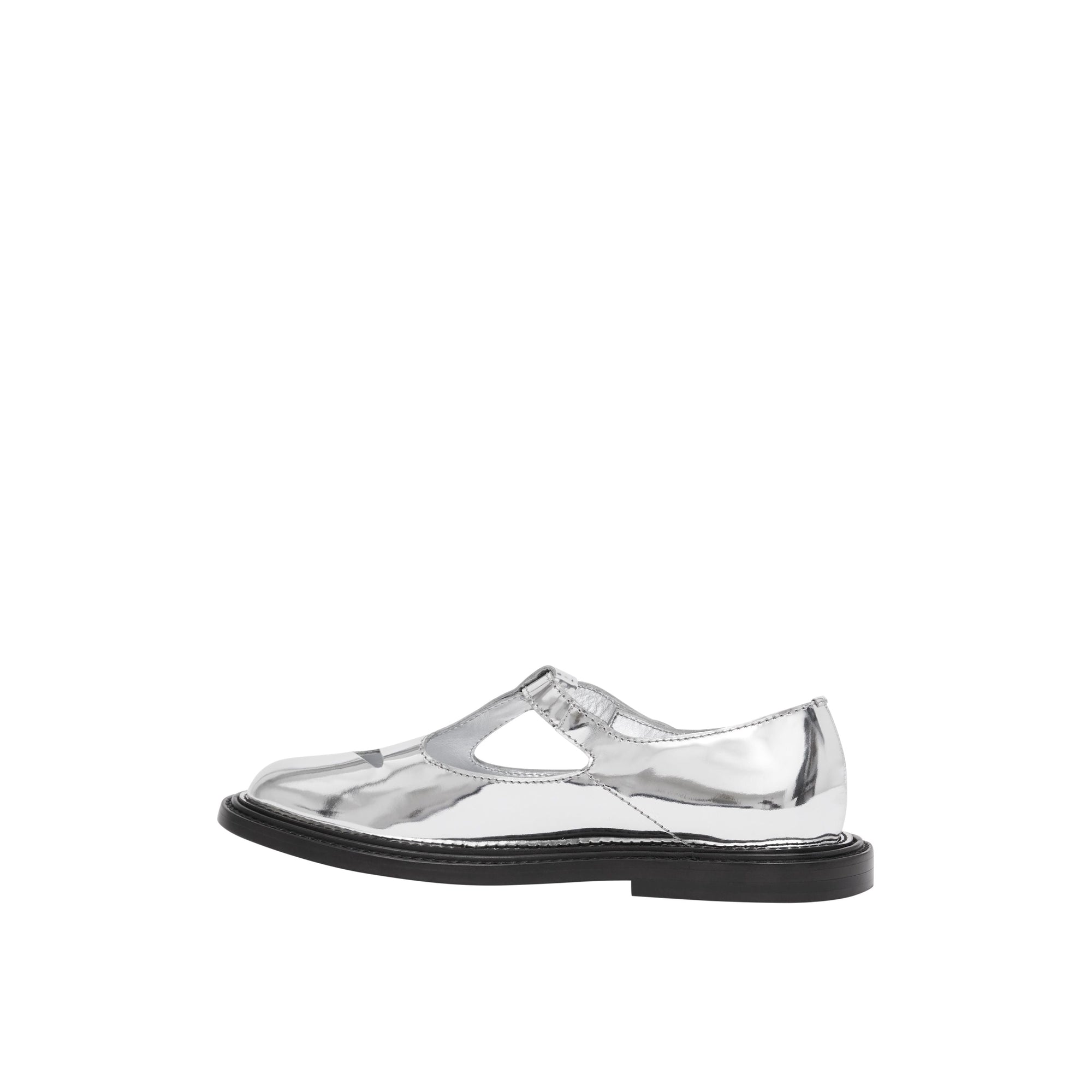 Salomés en cuir verni métallisé - Silver
